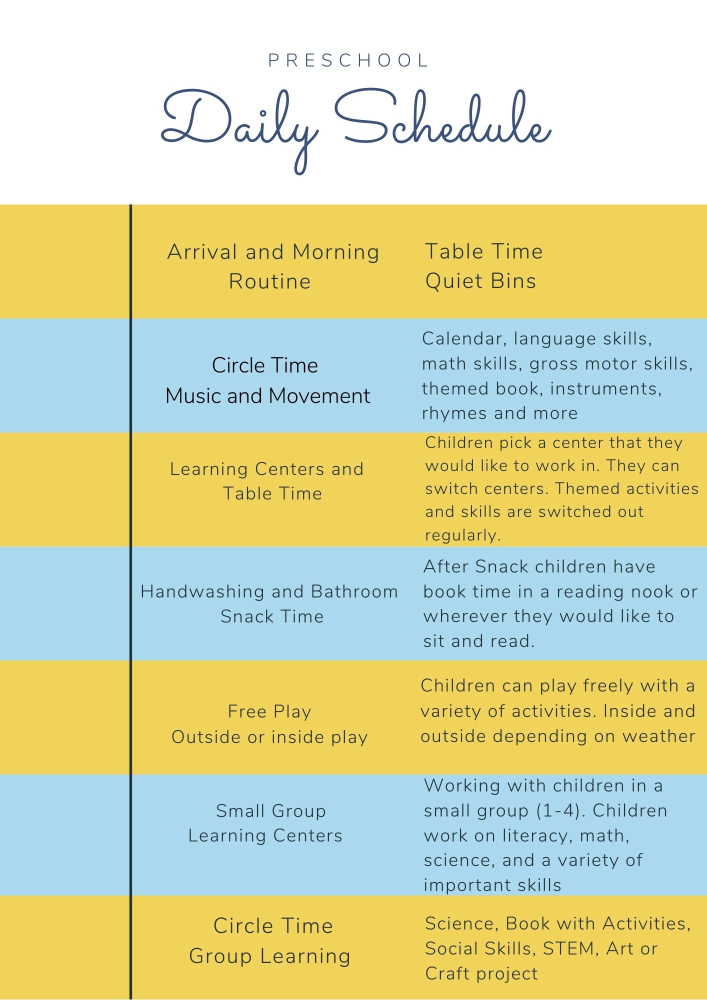 Preschool Daily Schedule Ideas Natural Beach Living