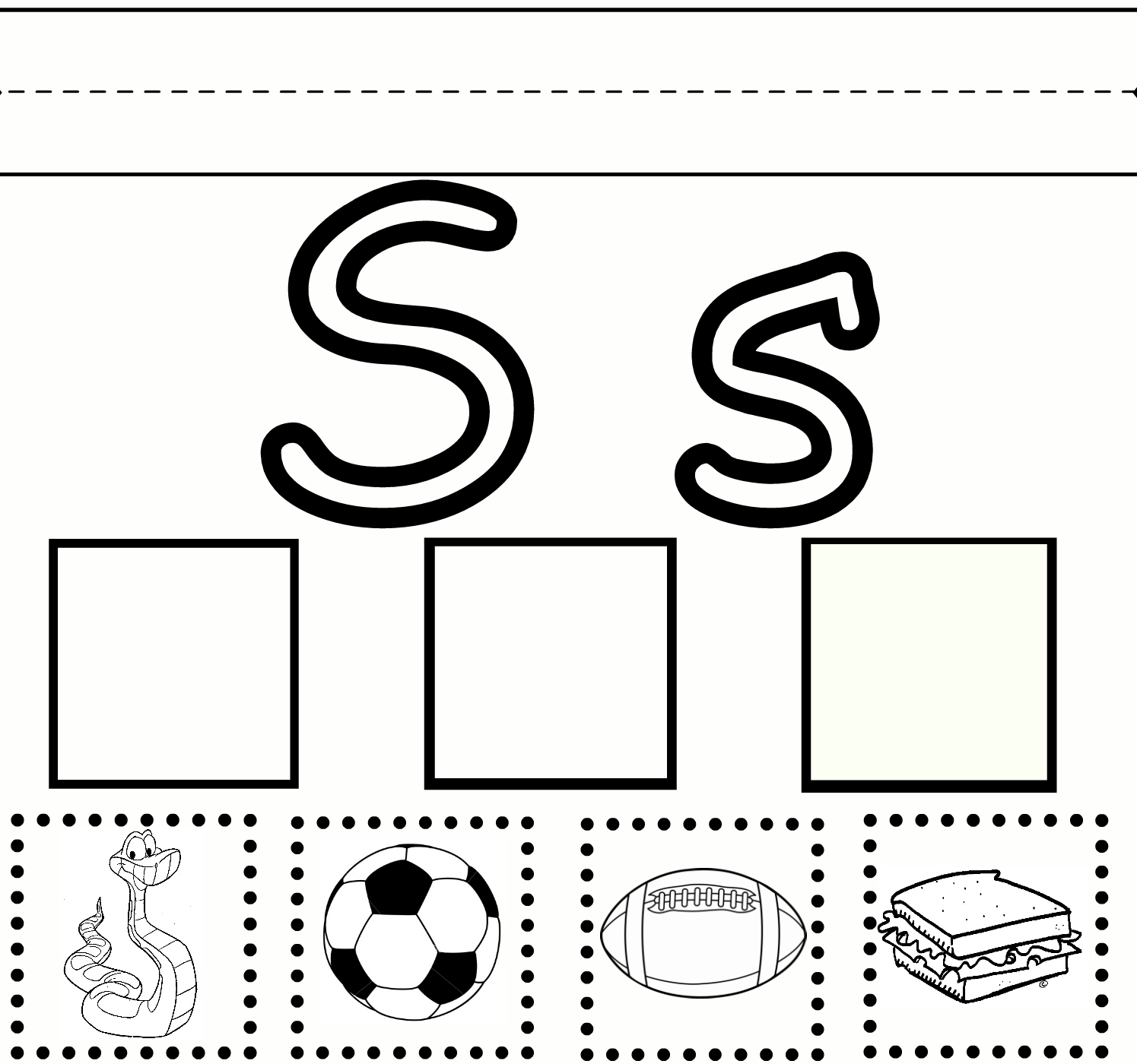 letter s worksheet preschool