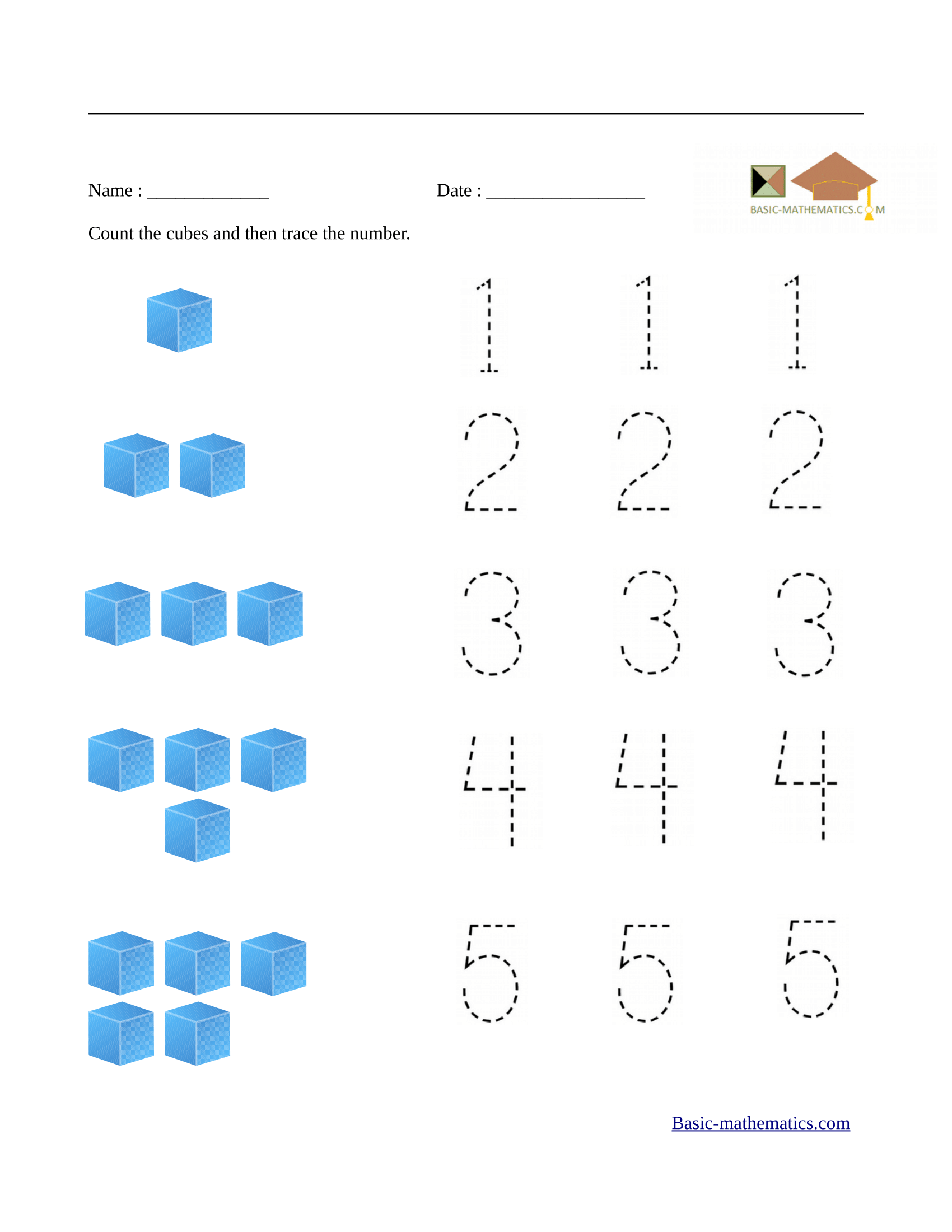 prek math worksheet