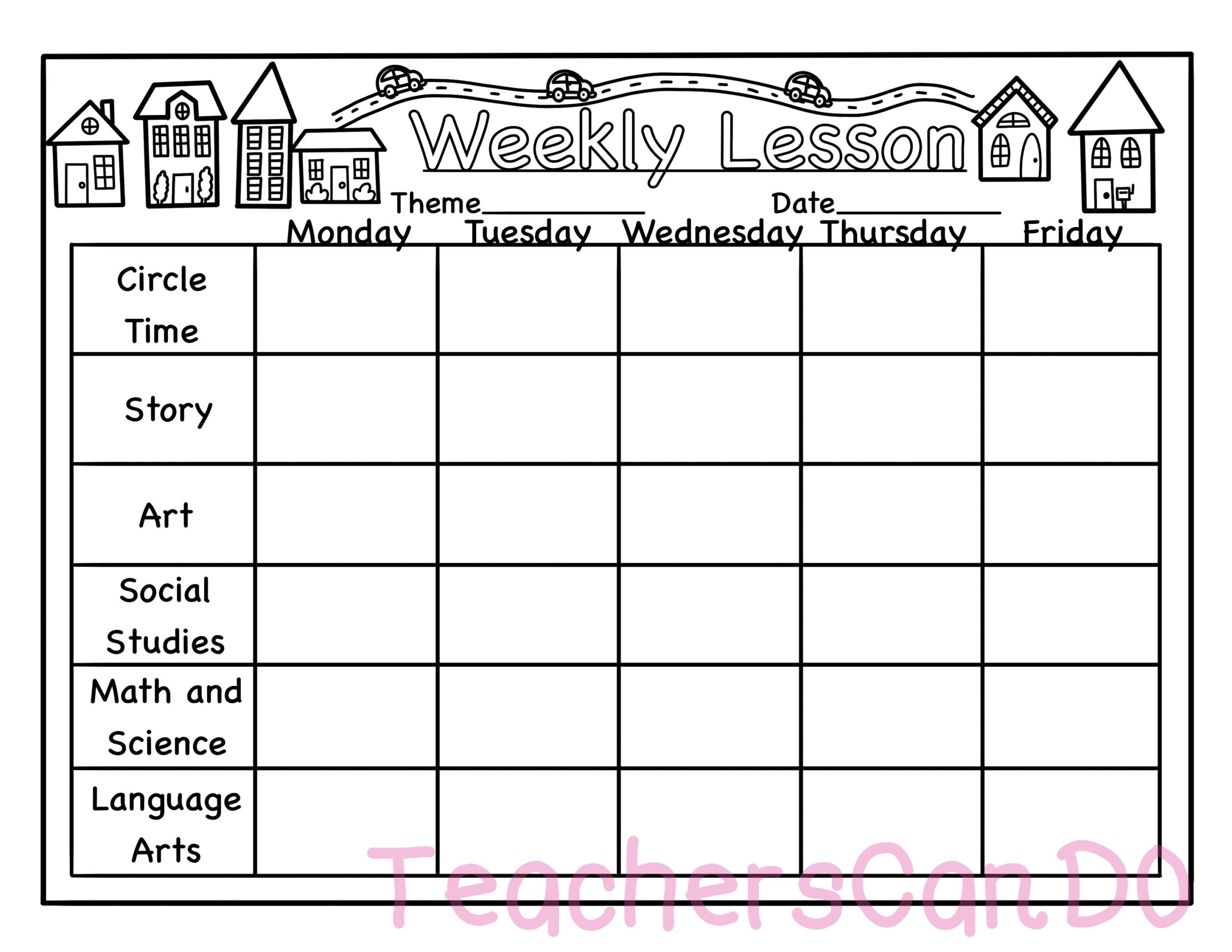 Preschool toddler daycare Neighborhood Themed Lesson Plan Template Etsy Ireland