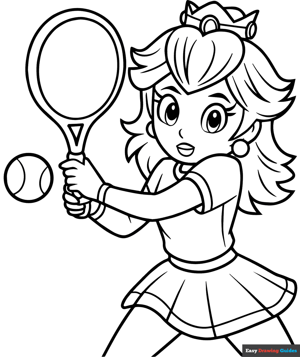 free printable princess peach coloring page