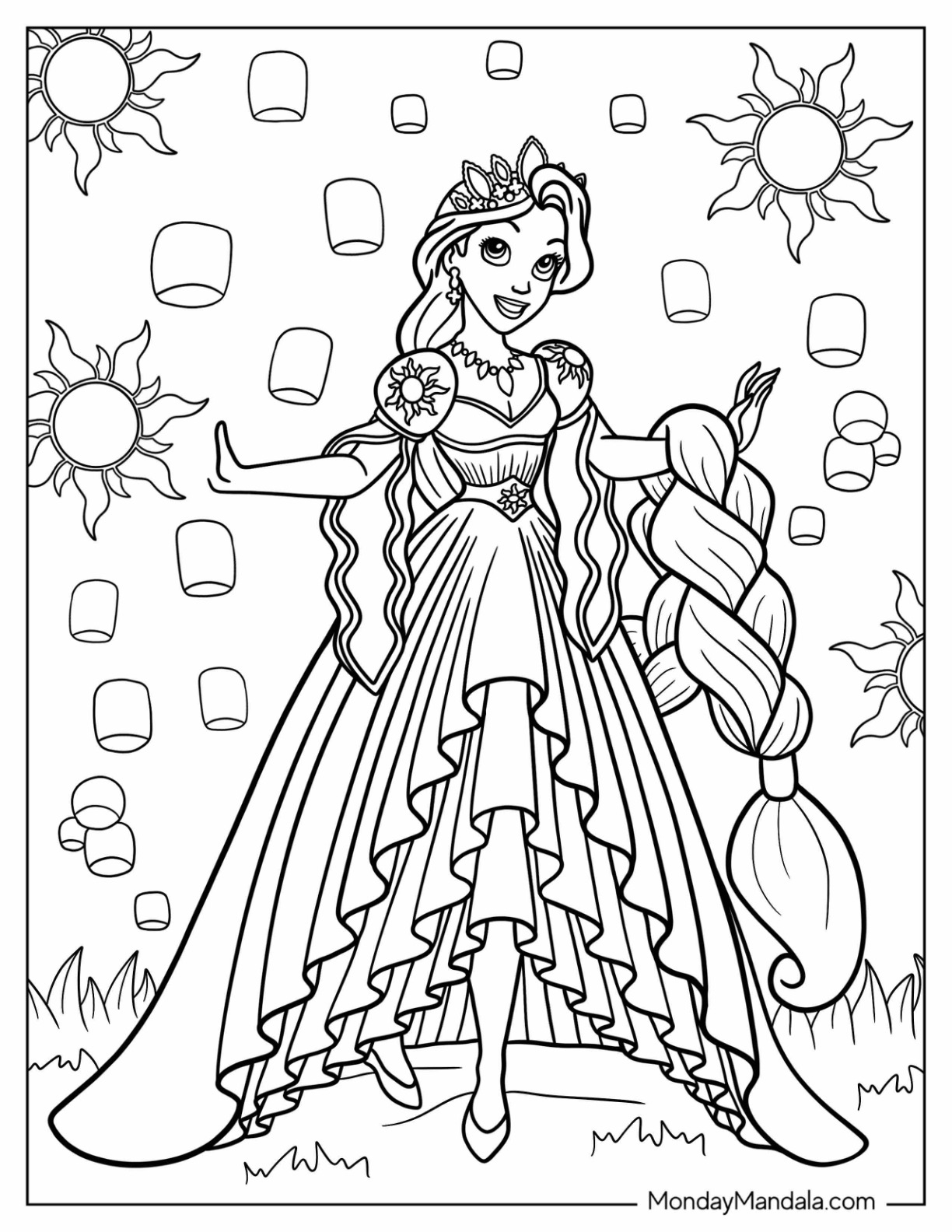 Princesses Coloring Pages Free U0026 Printable Princess Coloring 