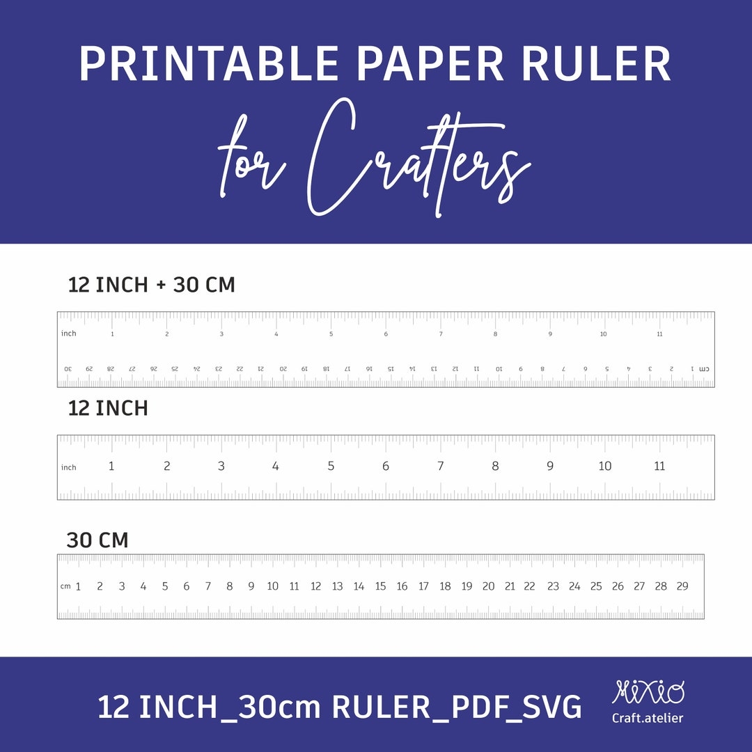 Printable 12 Inches Ruler 30 Paper Centimeter Digital