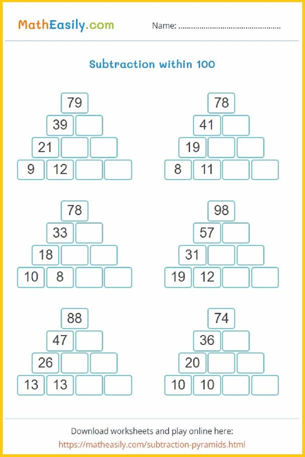 maths worksheet for class 2