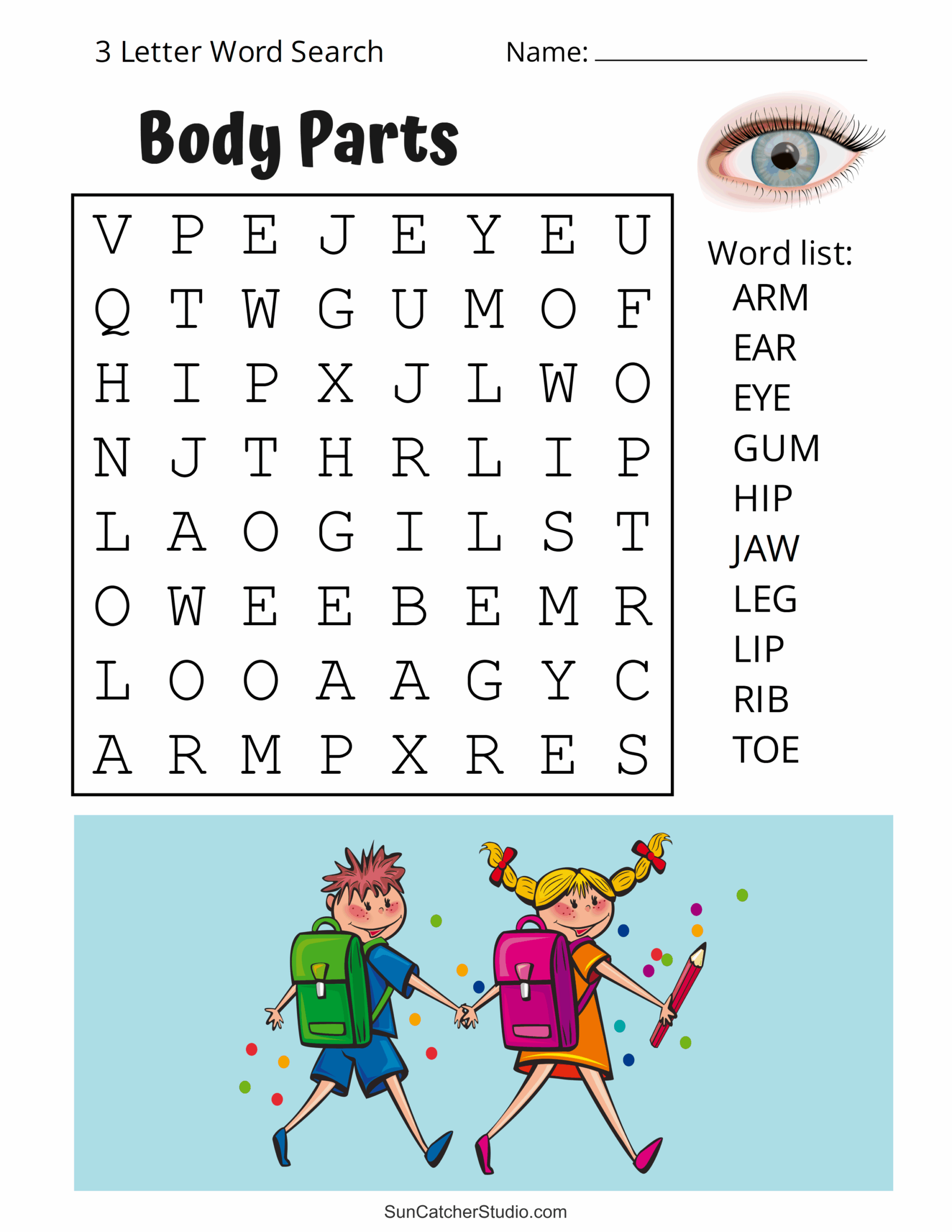 Printable 3 Letter Word Search Puzzles Word Find Free 