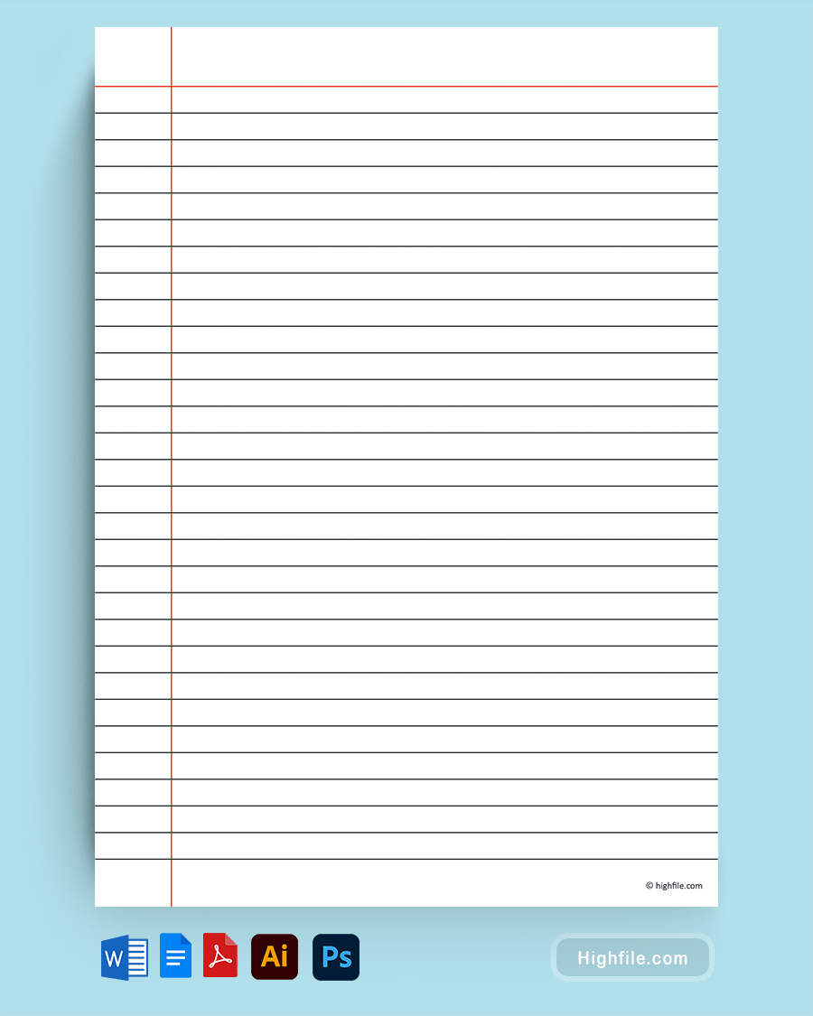 Printable A4 Lined Paper Template Word Google Docs PDF 