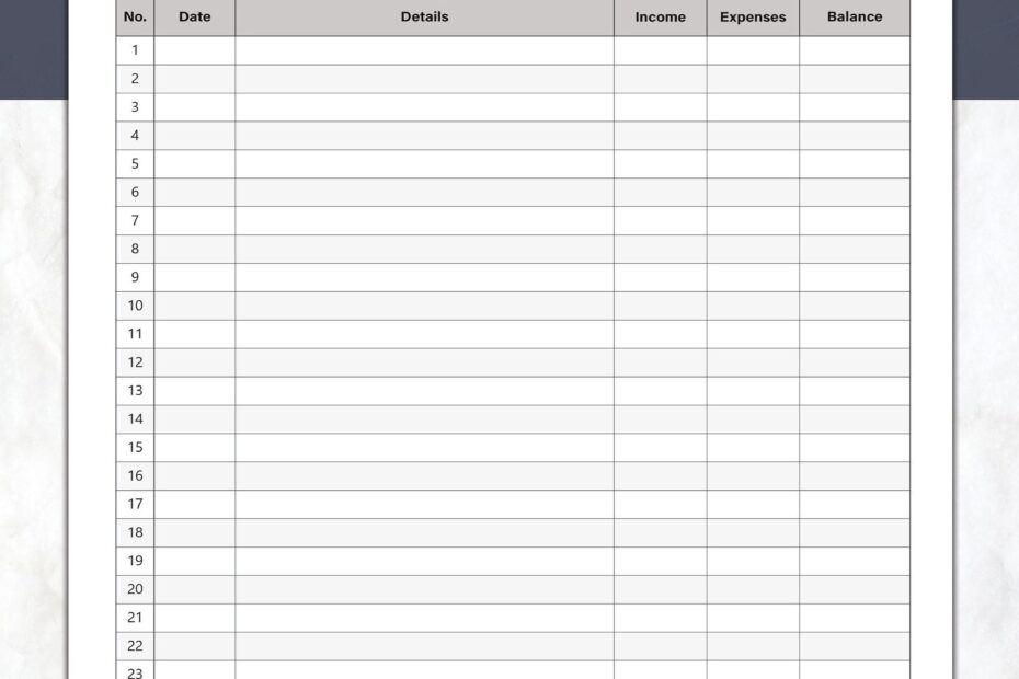 Printable Accounting Ledger Money Tracker And General Ledger