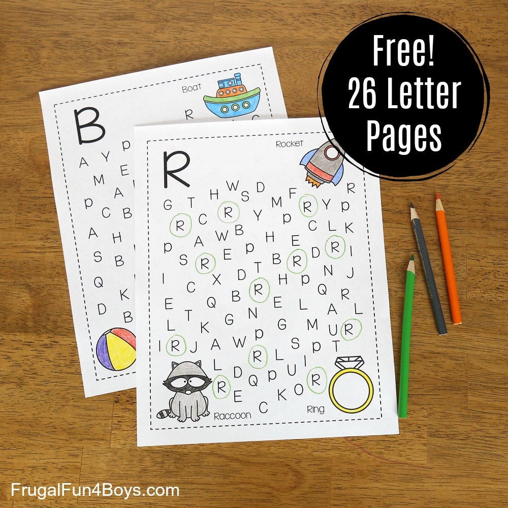 alphabet letter find worksheets
