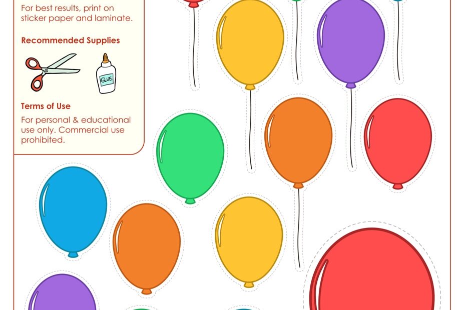 Printable Balloon Template Birthday Printables