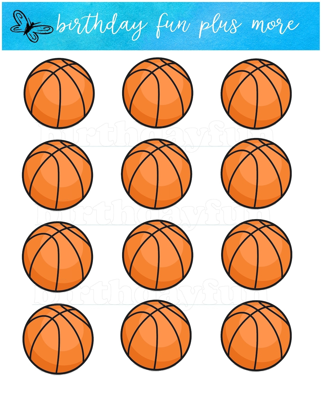 PRINTABLE Basketball Cupcake Topper Basketball Instant Download Printable Basketball Cupcake Toppers Basketball Rounds Printable DIY Etsy