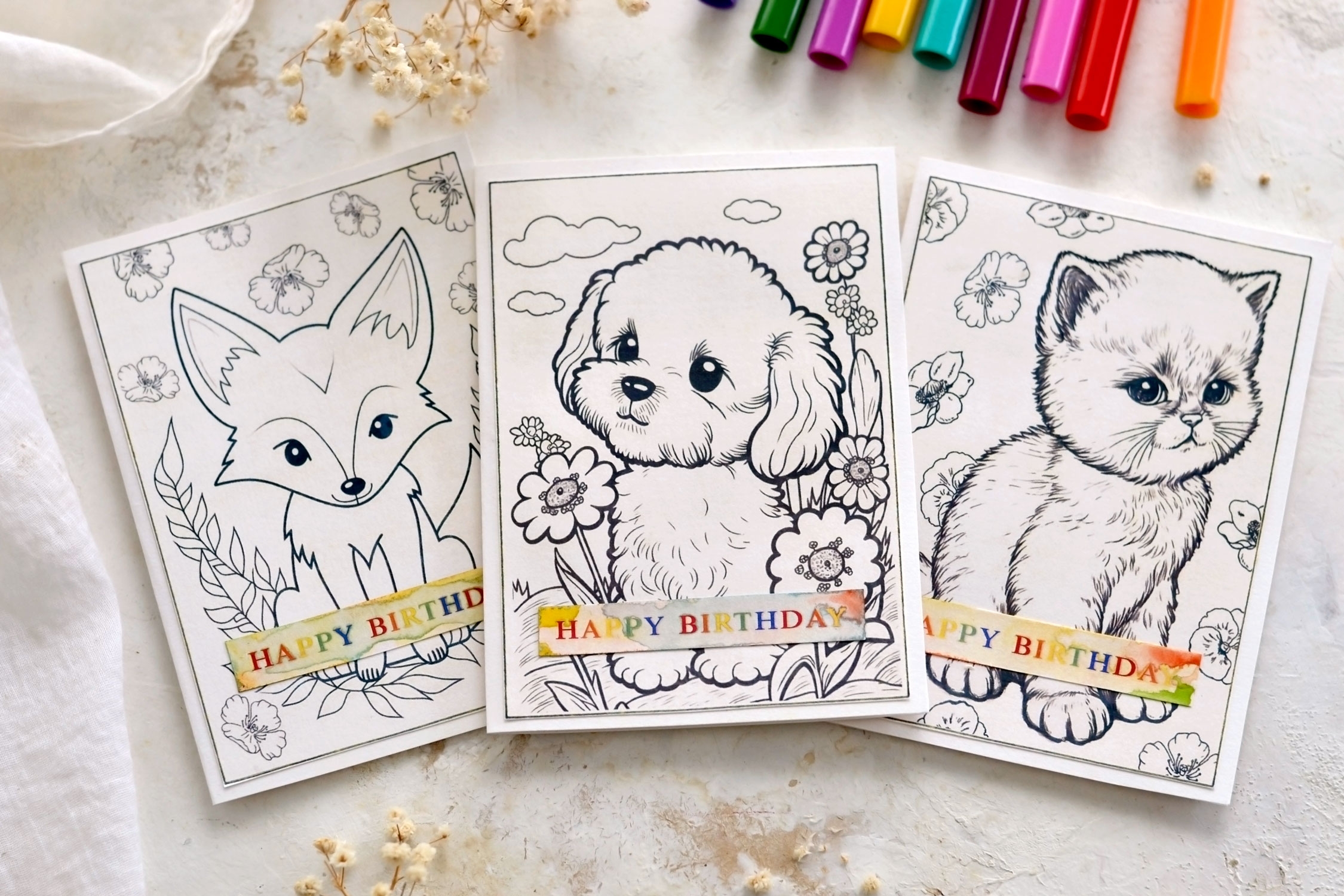 printable birthday cards for coloring
