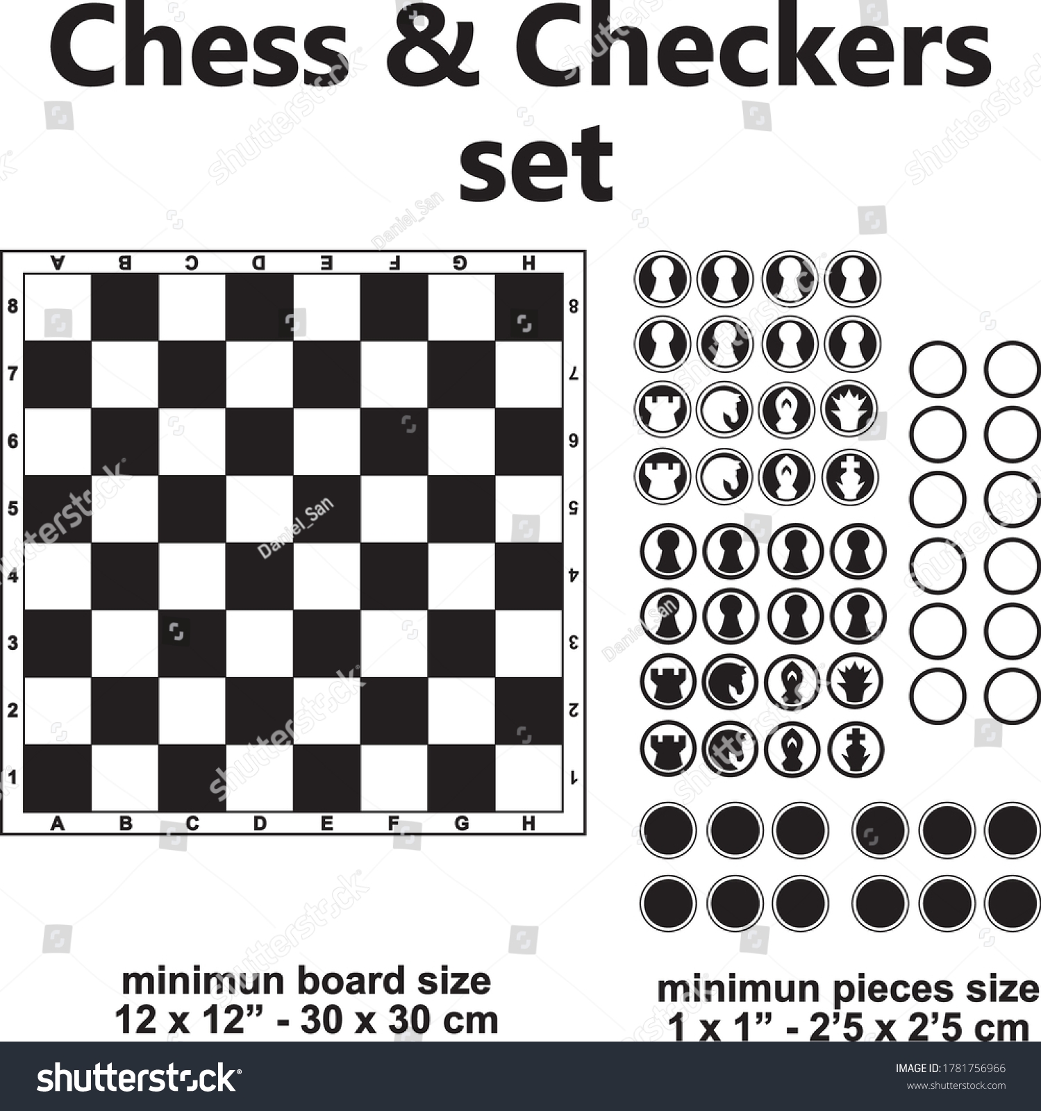 Printable Board Game Template Chess Checkers Stock Vector Royalty Free 1781756966 Shutterstock