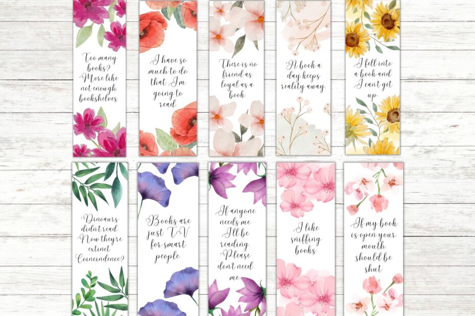 Printable Bookmarks Template Printable Bookmarks Set Bookmarks