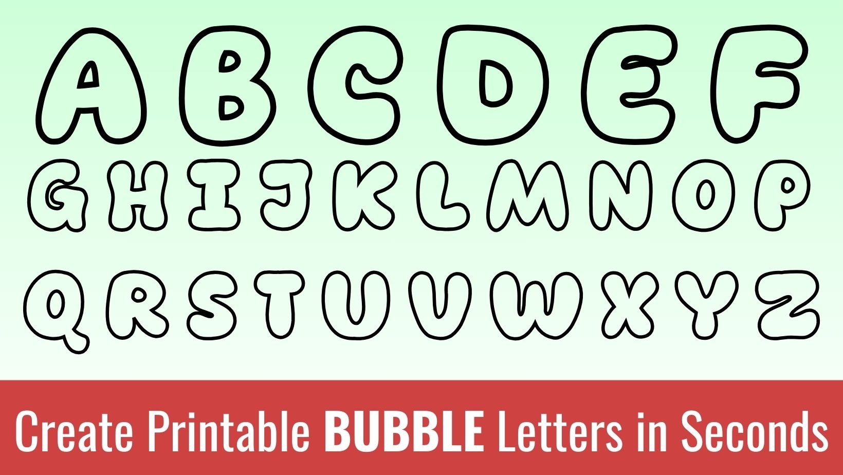 bubble letters printable free