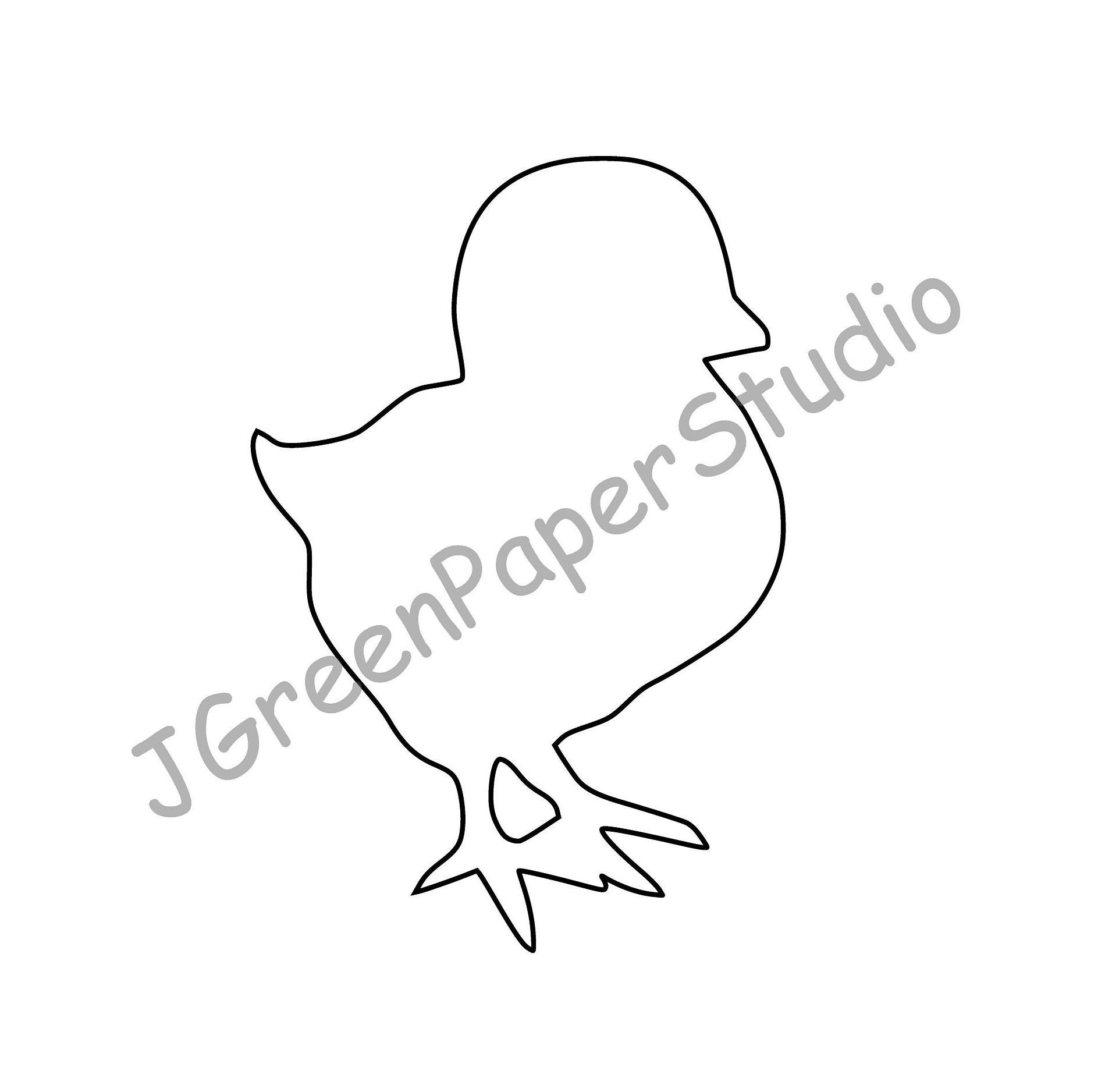 Printable Chick Template pdf Digital Download Chick Kids Easter 