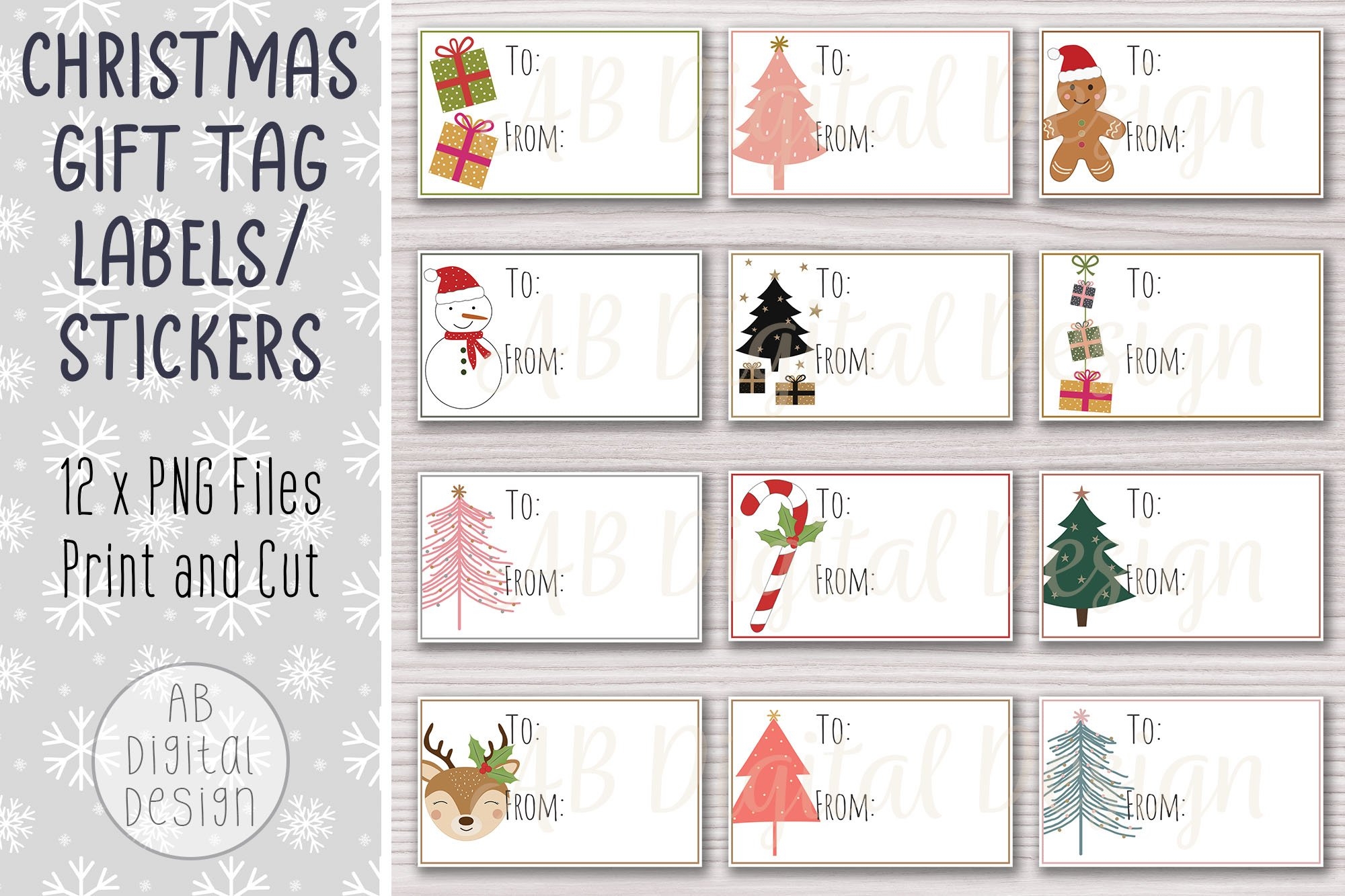 Printable Christmas Gift Tag For Print And Cut