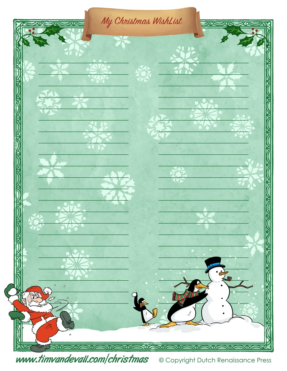 free printable christmas list