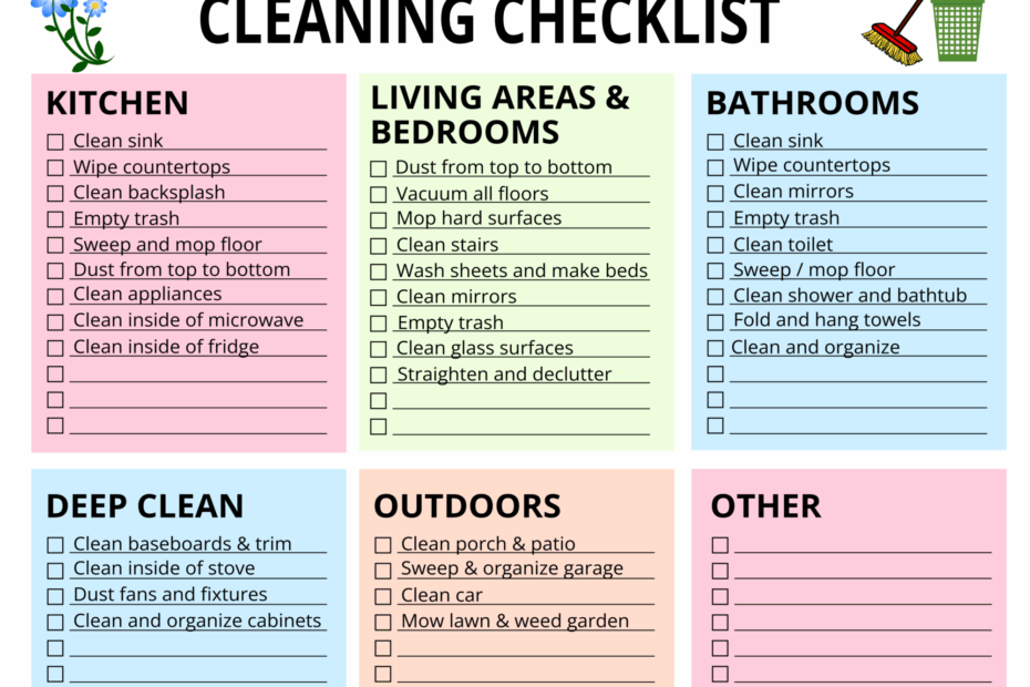 Printable Cleaning Schedule Spring Daily U0026 Weekly Checklists Free Printables Monograms Design Tools Patterns U0026 DIY Projects
