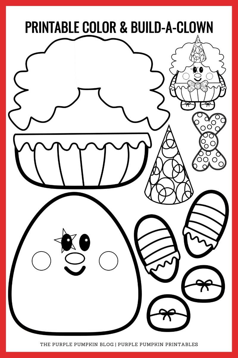 clown printable coloring pages