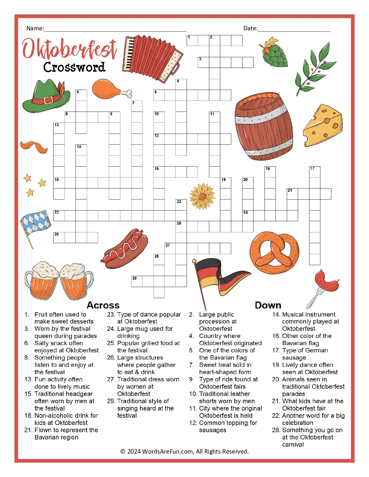 free printable crosswords puzzles