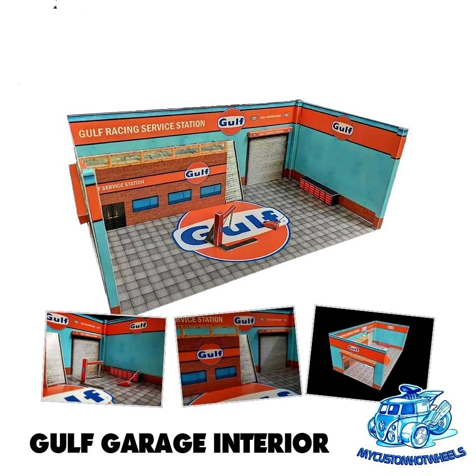 printable garage diorama template