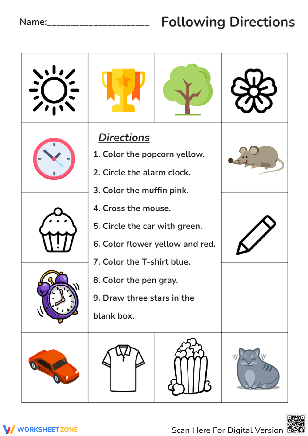 following directions printables