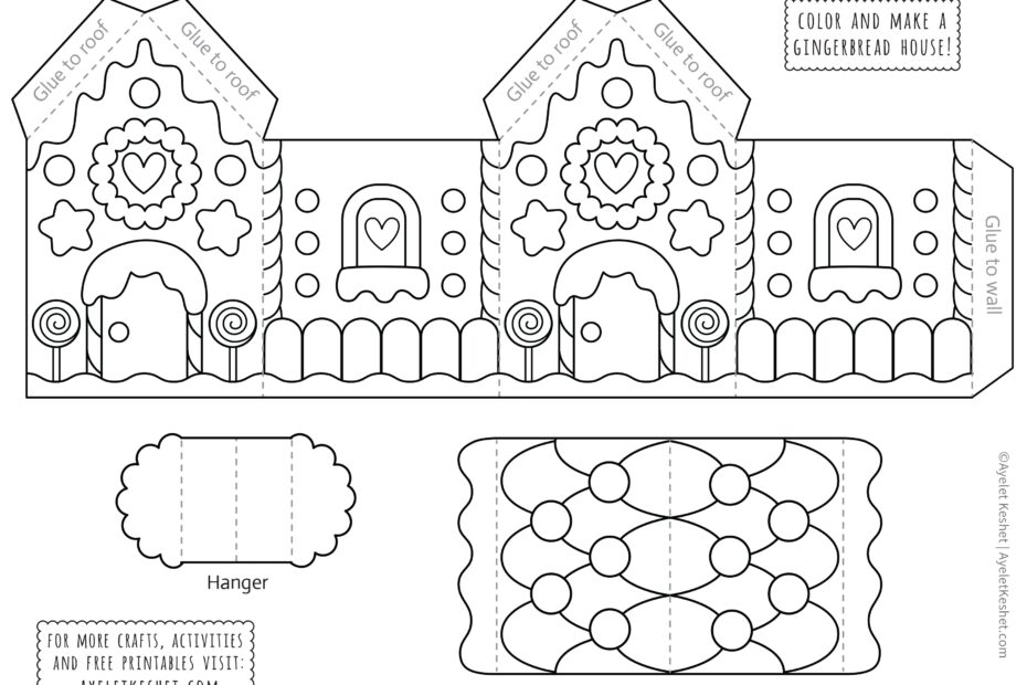 Printable Gingerbread House Template To Color Ayelet Keshet