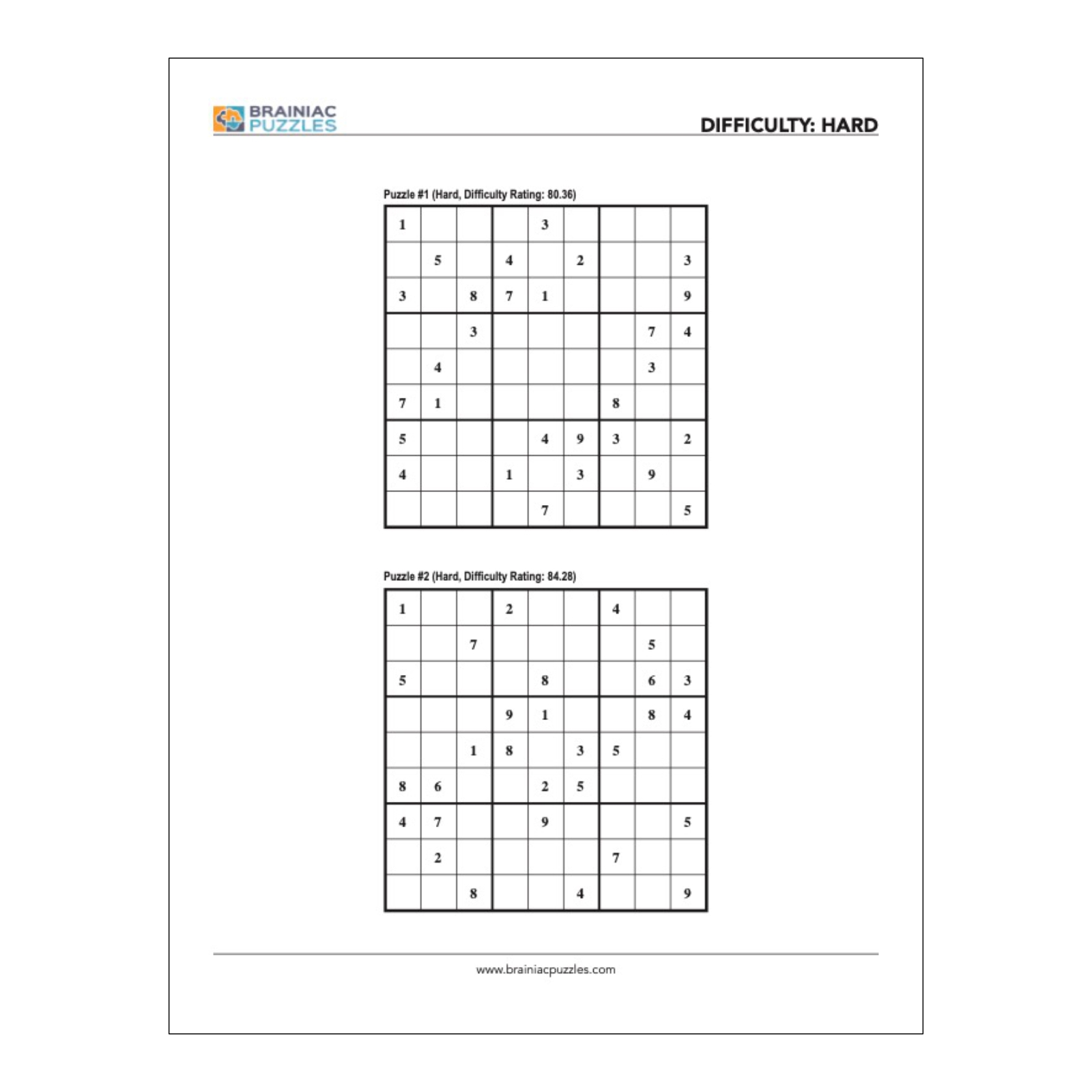 Printable Hard Sudoku Pack 432 Puzzles For Adults Volume 1 