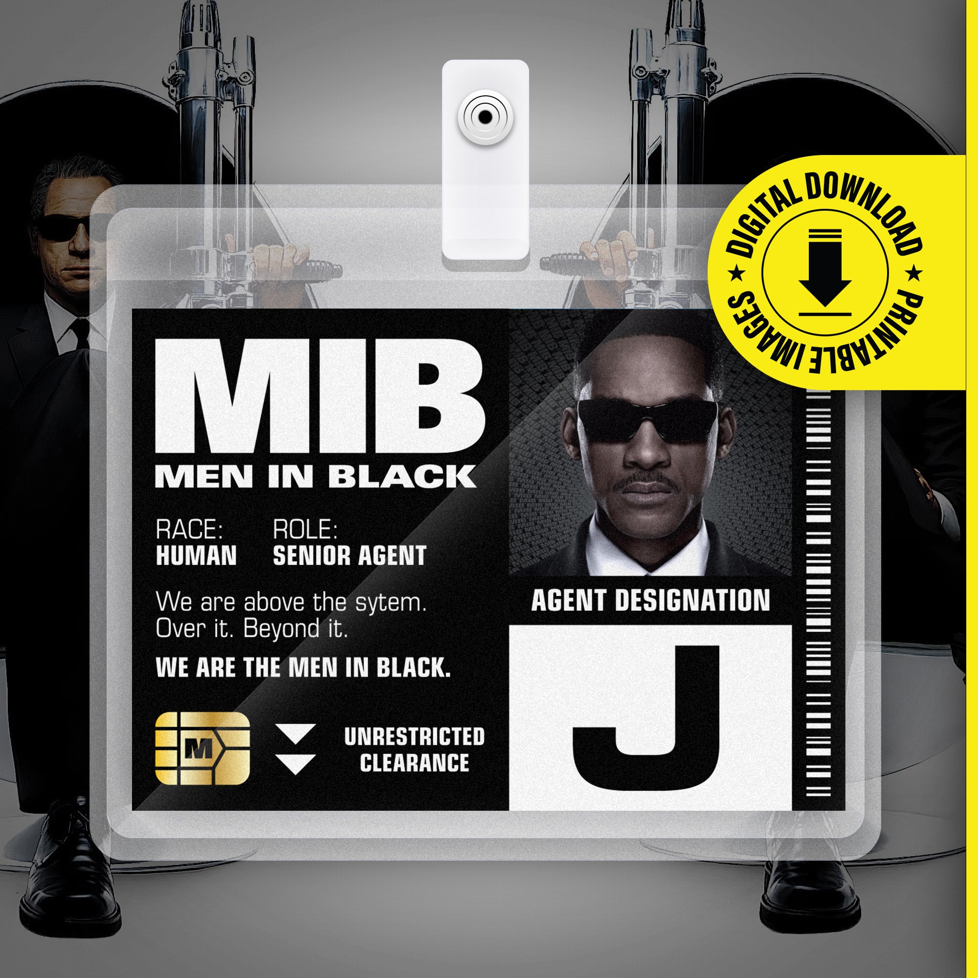 Printable Id Badge Mib Etsy