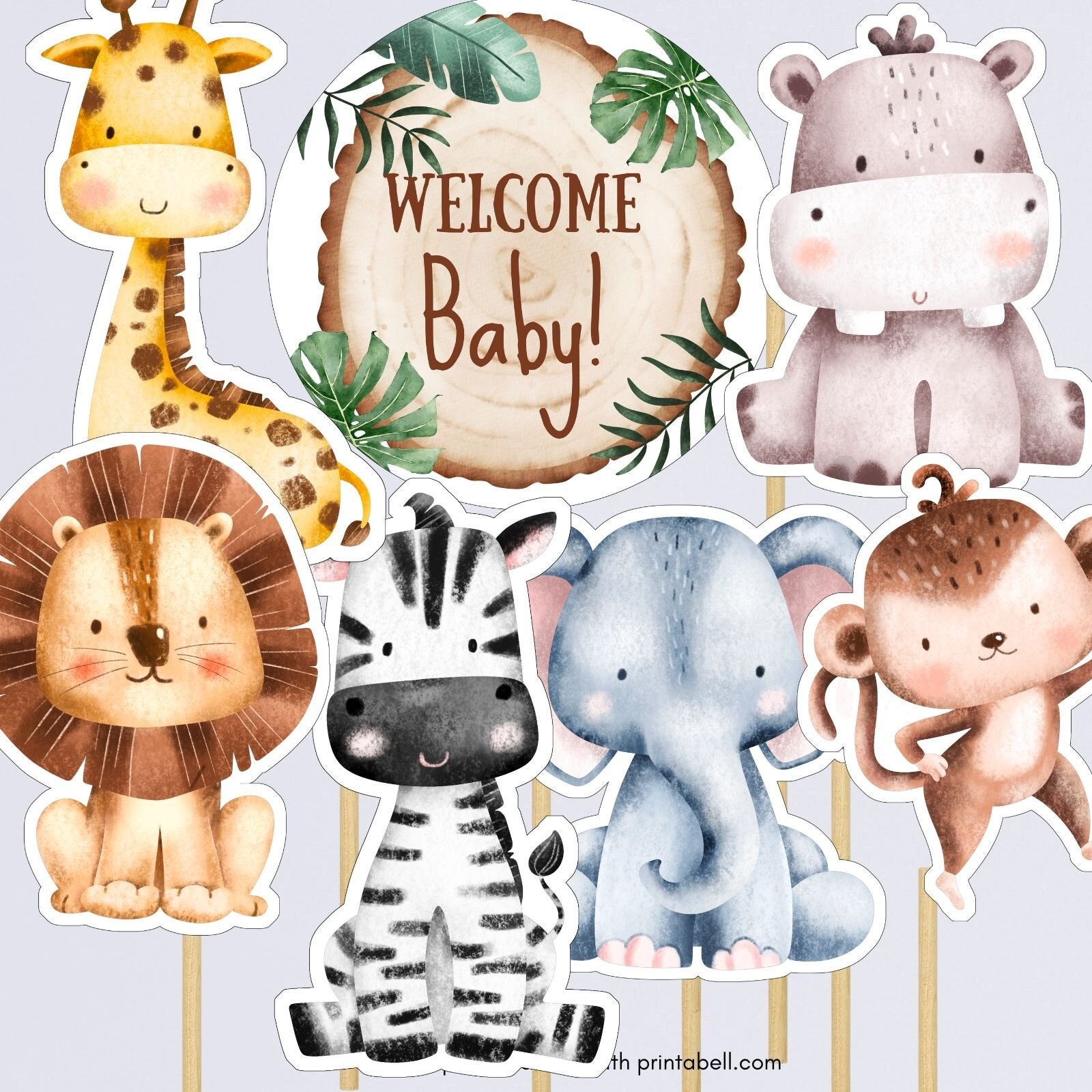 Printable Jungle Animals Centerpieces Safari Animals Cutouts 