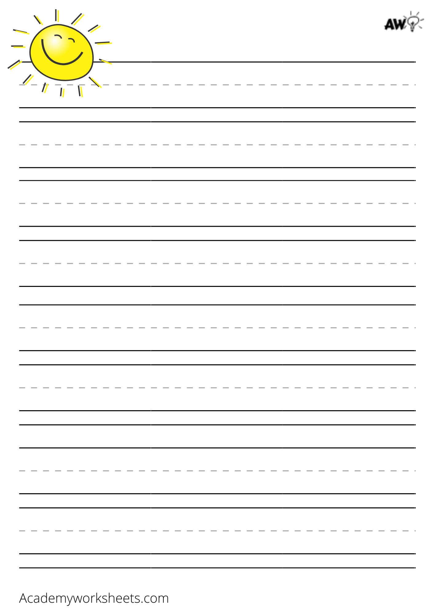printable three lined paper
