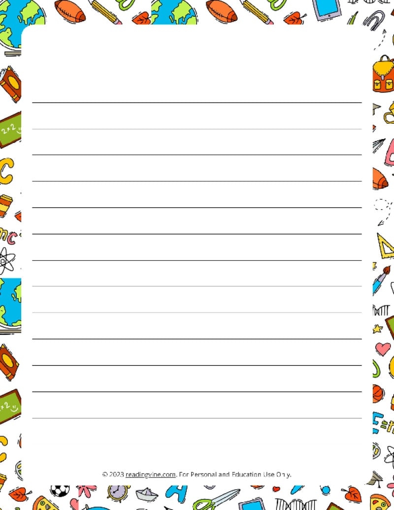 printable notebook paper with lines