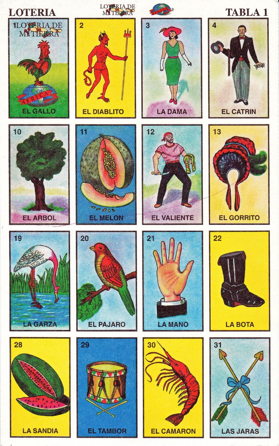 Printable Loteria Cards The Complete Set Of 10 Tablas Printable Digital Downloads For Arts And Crafts Party Supplies Printable Game Etsy