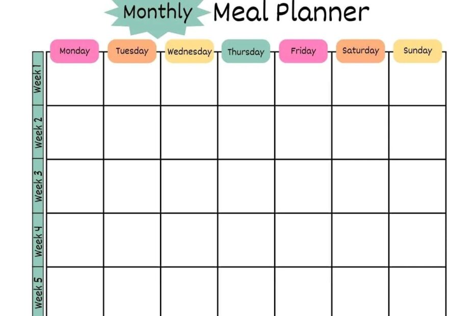Printable Meal Planner Templates Free PDF