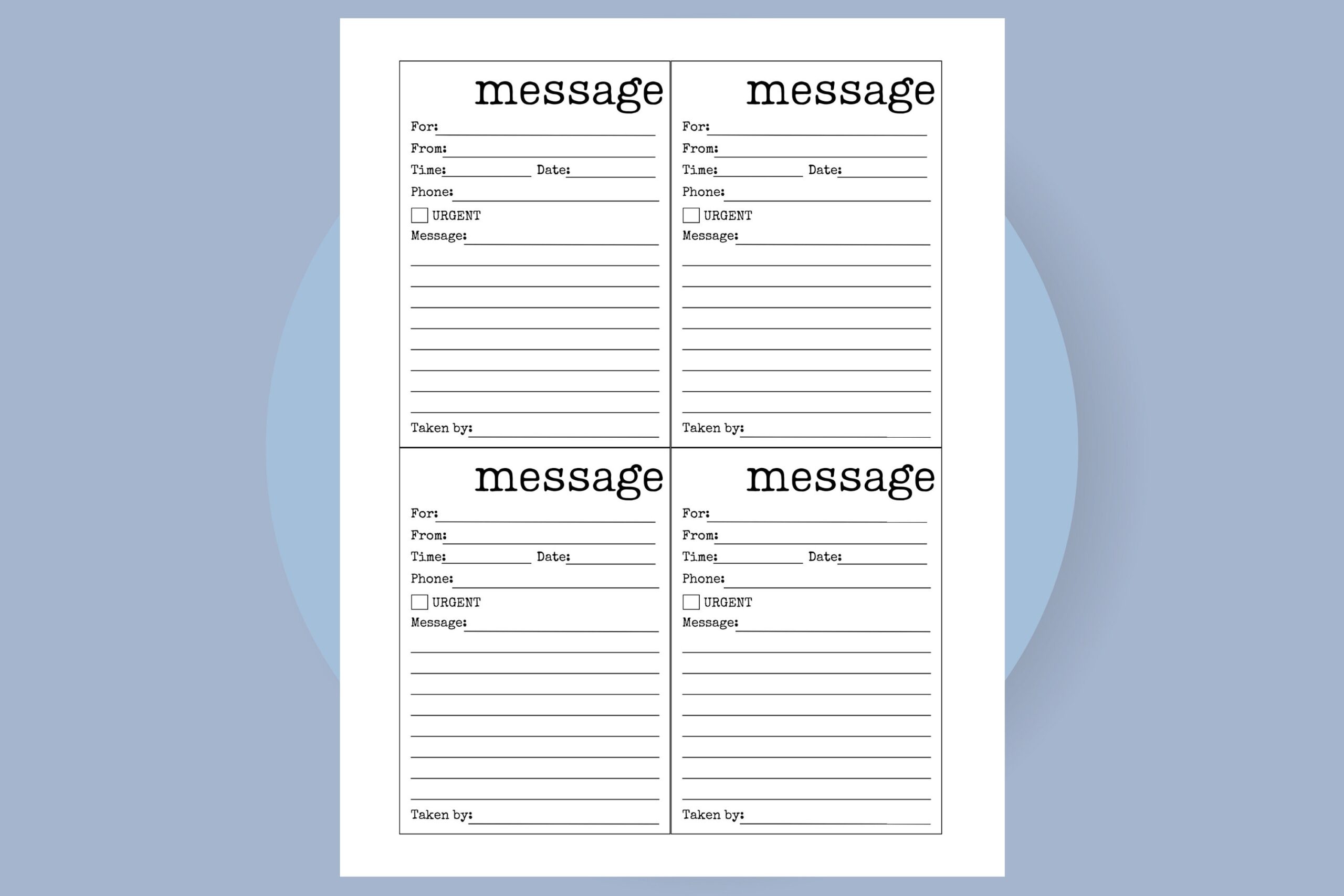 Printable Message Form Missed Call PDF Phone Message Memo 
