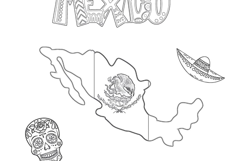 Printable Mexican Flag Coloring Page Coloring Pages Mimi Panda