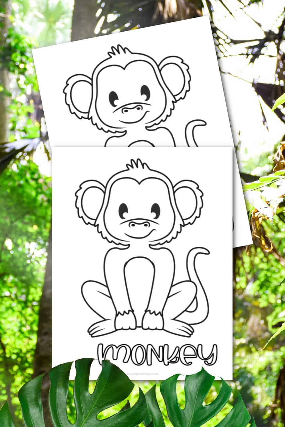 Printable Monkey Coloring Pages Made With HAPPY