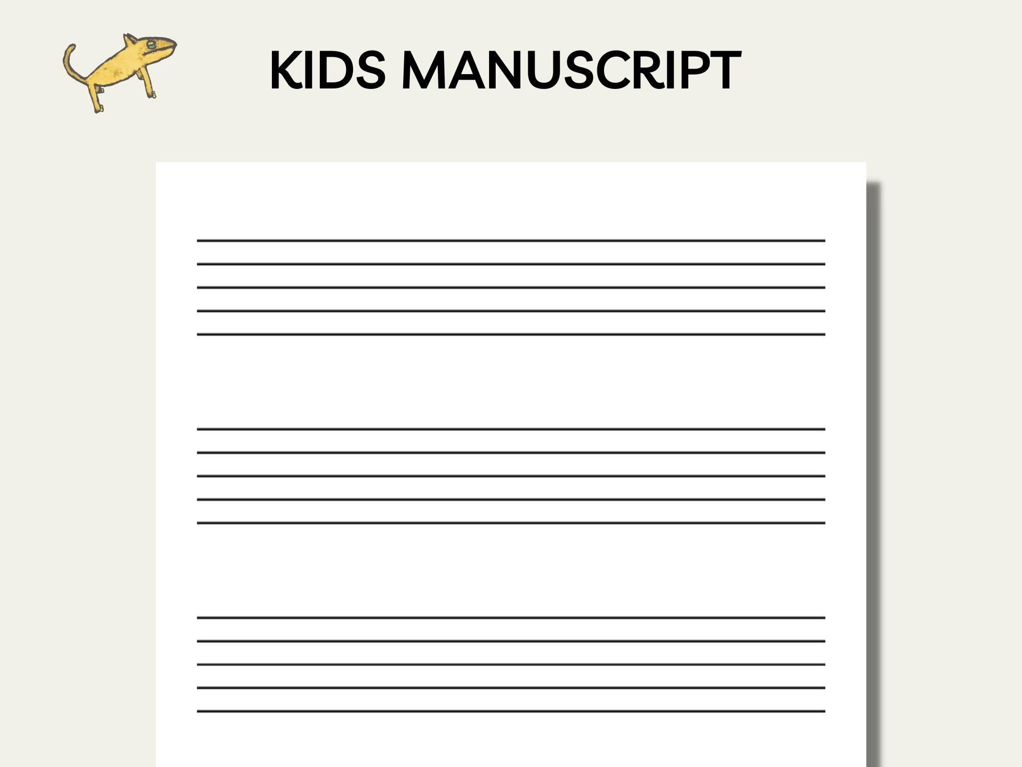 Printable Music Manuscript Kids Music Paper Large Staff Paper 