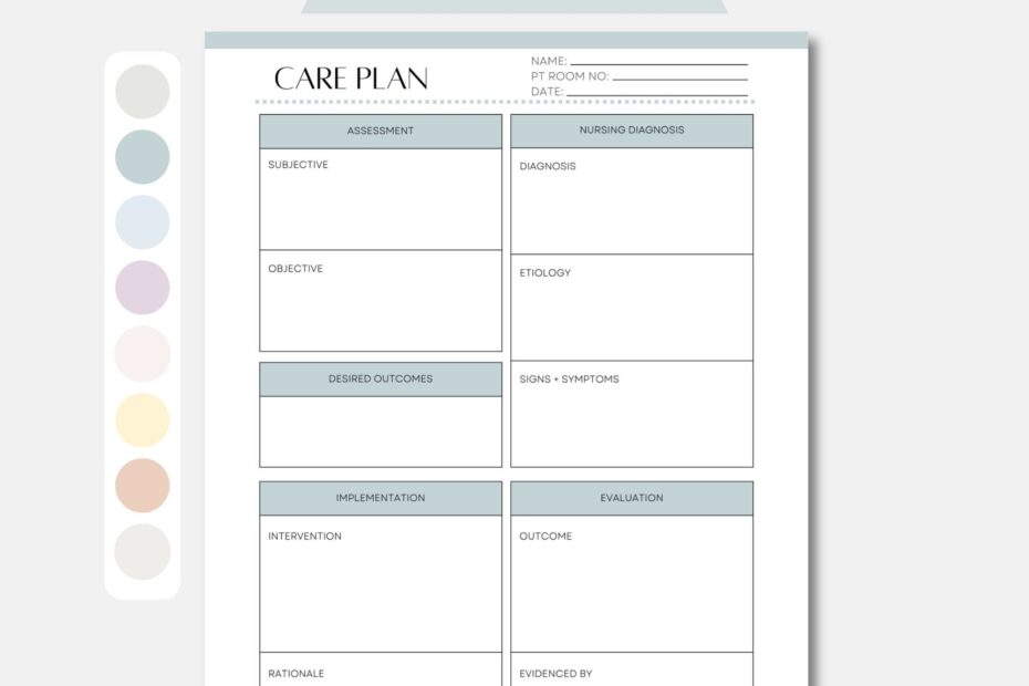 Printable Nursing Care Plan Nurse Care Plan Template Nursing