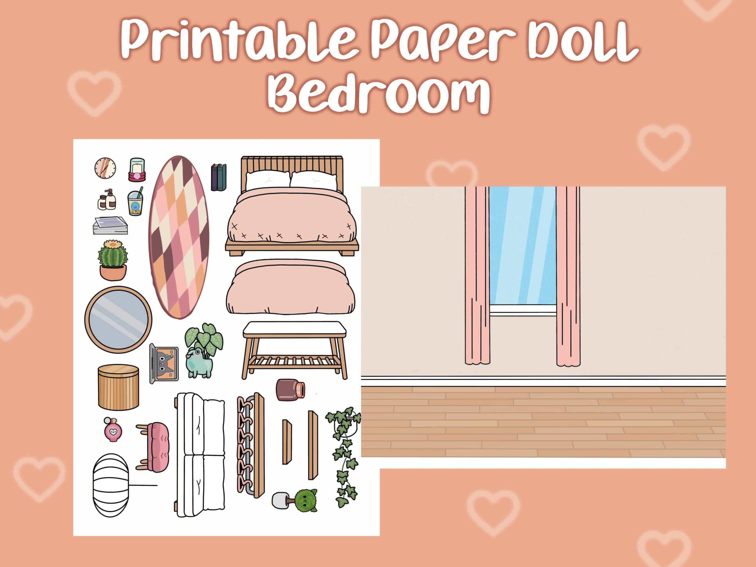 Printable Paper Doll Bedroom Toca Boca Bedroom Quiet Book 