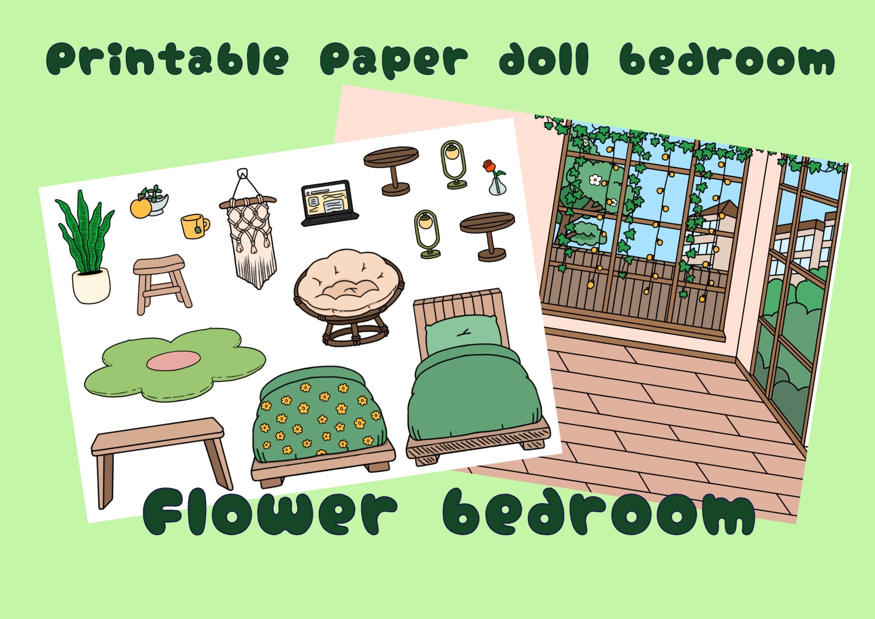 Printable Paper Doll Bedroom Toca Boca Flower Bedroom Quiet 