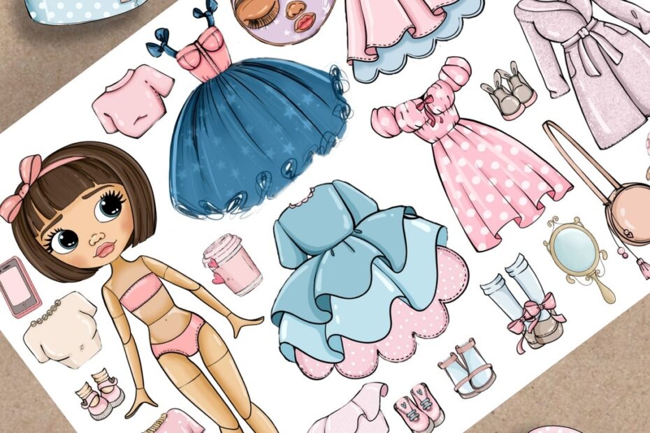 Printable Paper Doll Blythe With Clothes Digital PDF Instant