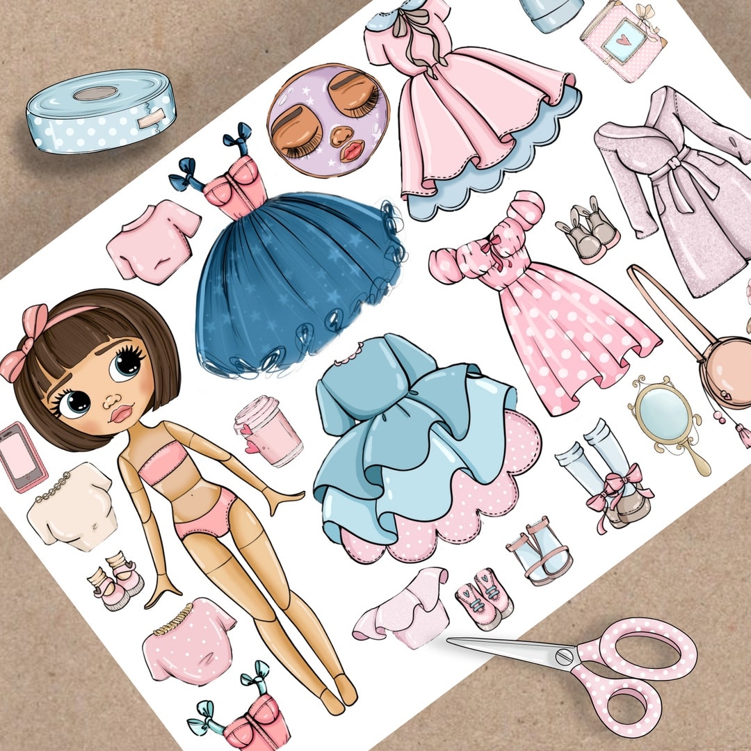Printable Paper Doll Blythe With Clothes Digital PDF Instant 