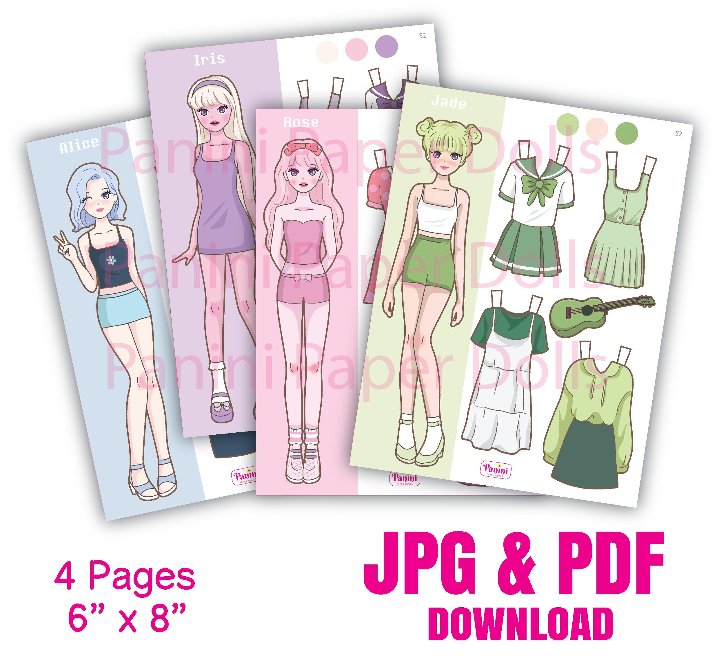 Printable Paper Doll Dress Up Girls Korean Paper Doll K pop Doll Inspired Toys Instant Digital Download Etsy Sweden