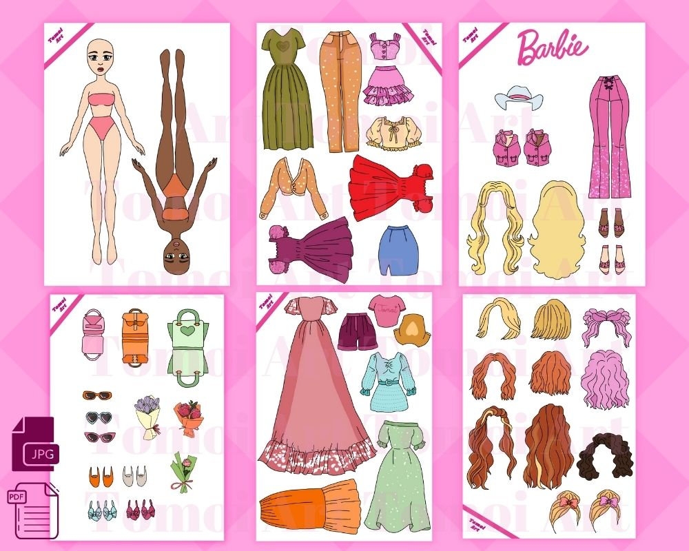 Printable Paper Doll Dress Up Girls Korean Paper Doll Kpop Doll 