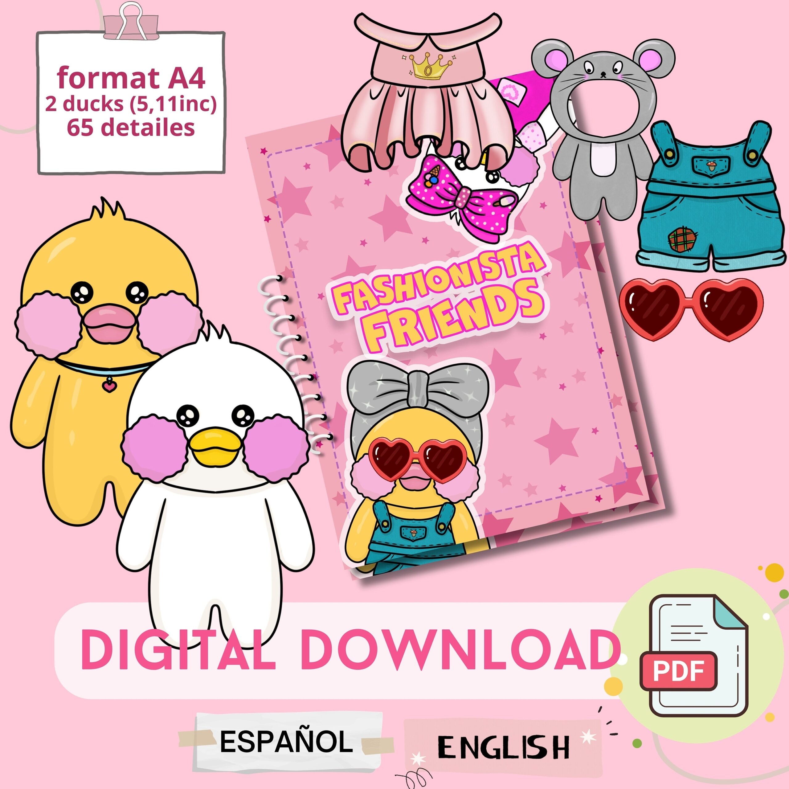 Printable Paper DUCK Dollhouse format A4 Busy Book U0026 Activities For Kids Etsy UK