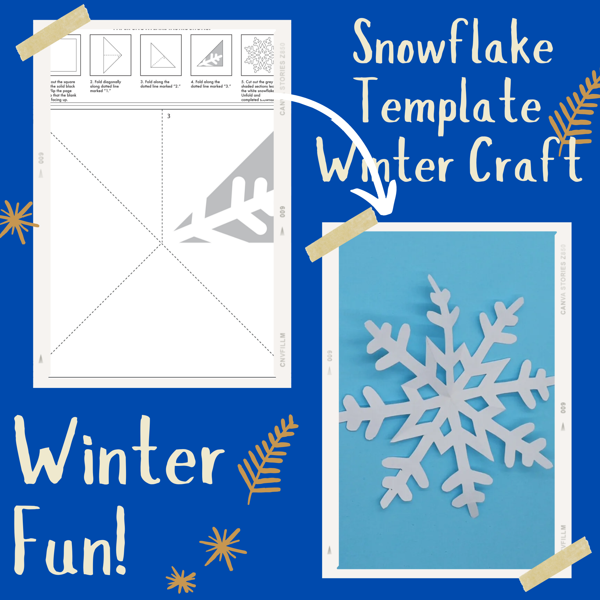 Printable Paper Snowflake Template Winter Activities Winter Craft 