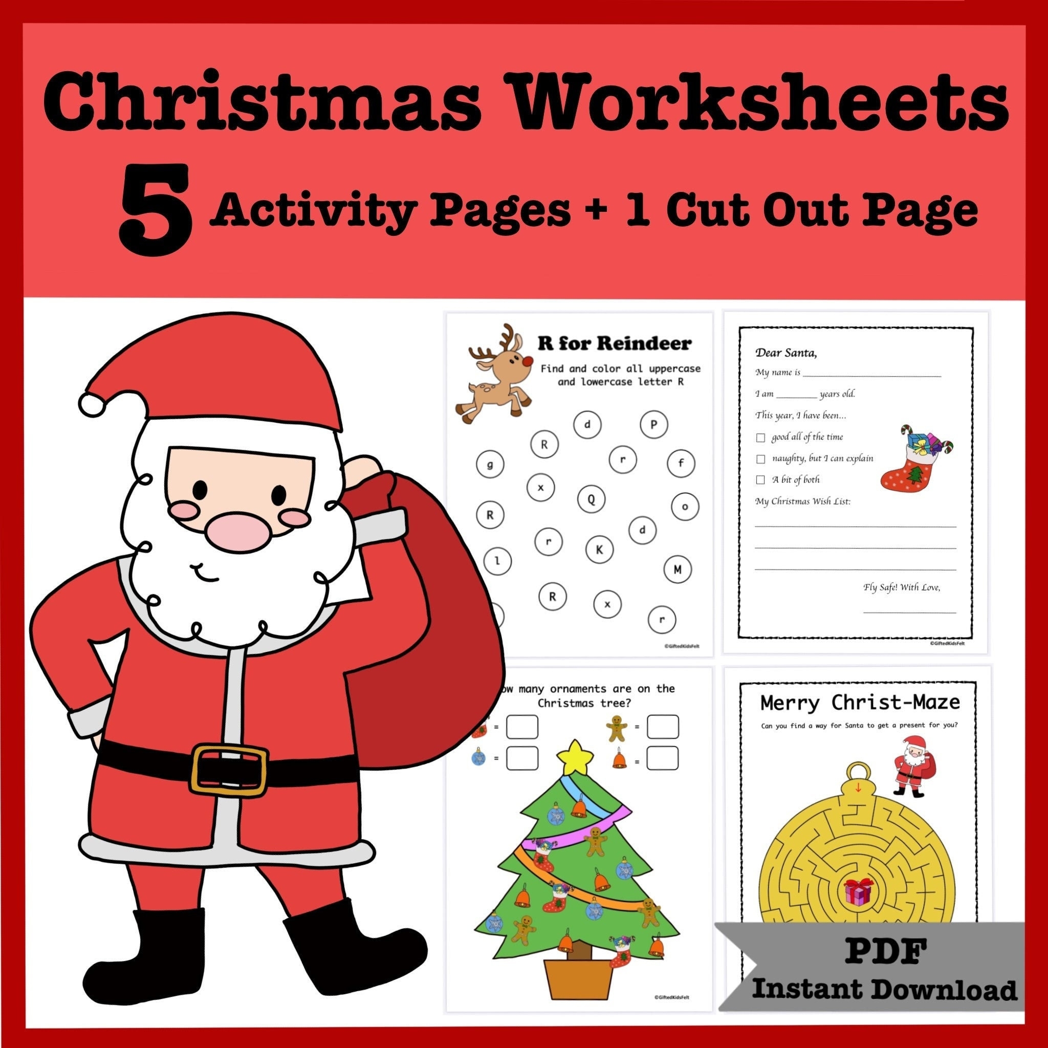 christmas worksheets printable