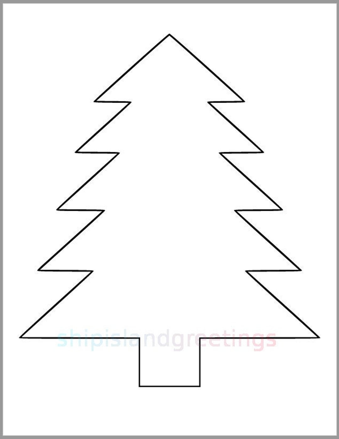 Printable Pine Tree Template pdf Download tree Cutout christmas Tree Template kids Color Page holiday Classroom kid Crafts 9 Inch Pine Tree Etsy