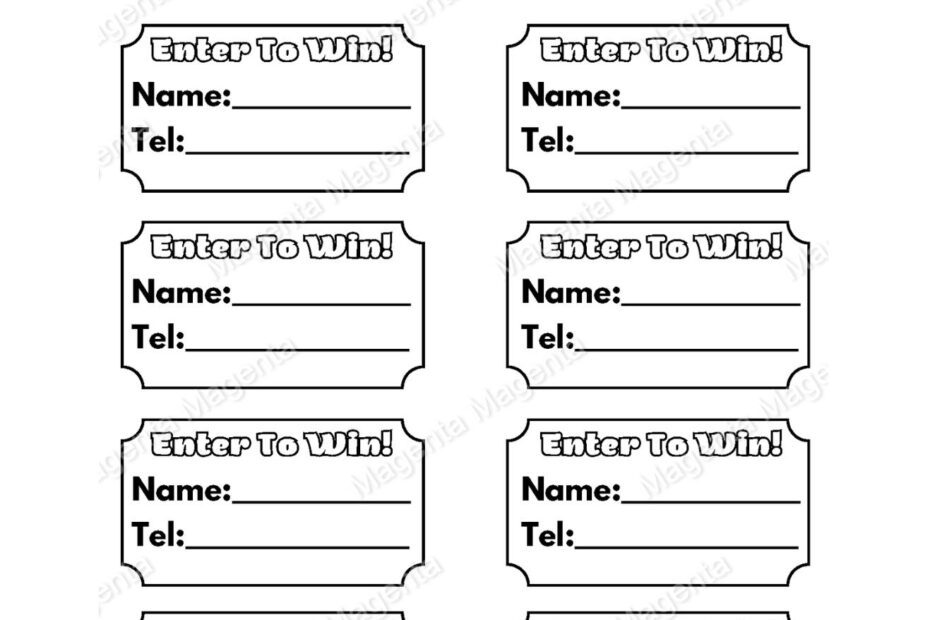 Printable Raffle Ticket Template A0 A1 A2 A3 A4 U0026 US Letter PDF Formats Etsy Canada